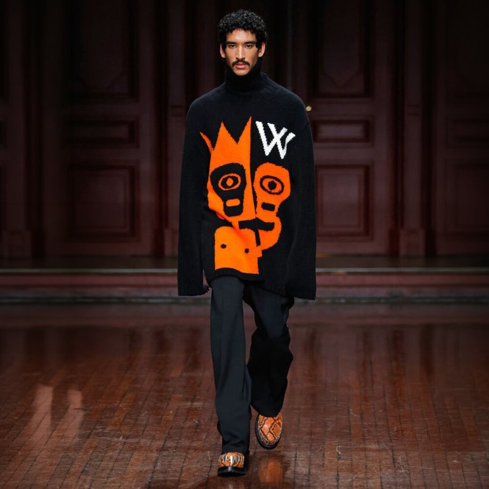 Walter Van Beirendonck Skull Knit Oversized Sweater  Size Small